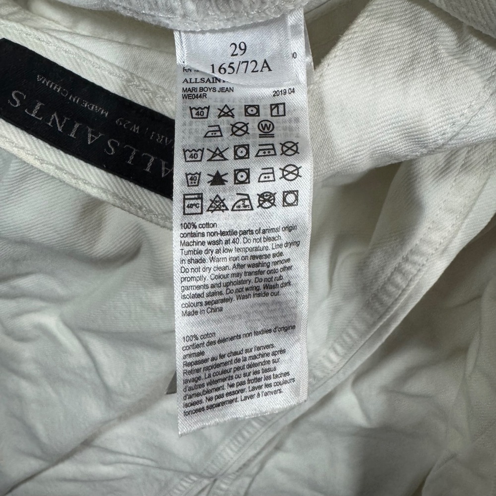 ALLSAINTS Mari Boys Jean High Rise Straight‎ Leg Jeans White W29 - Picture 9 of 12